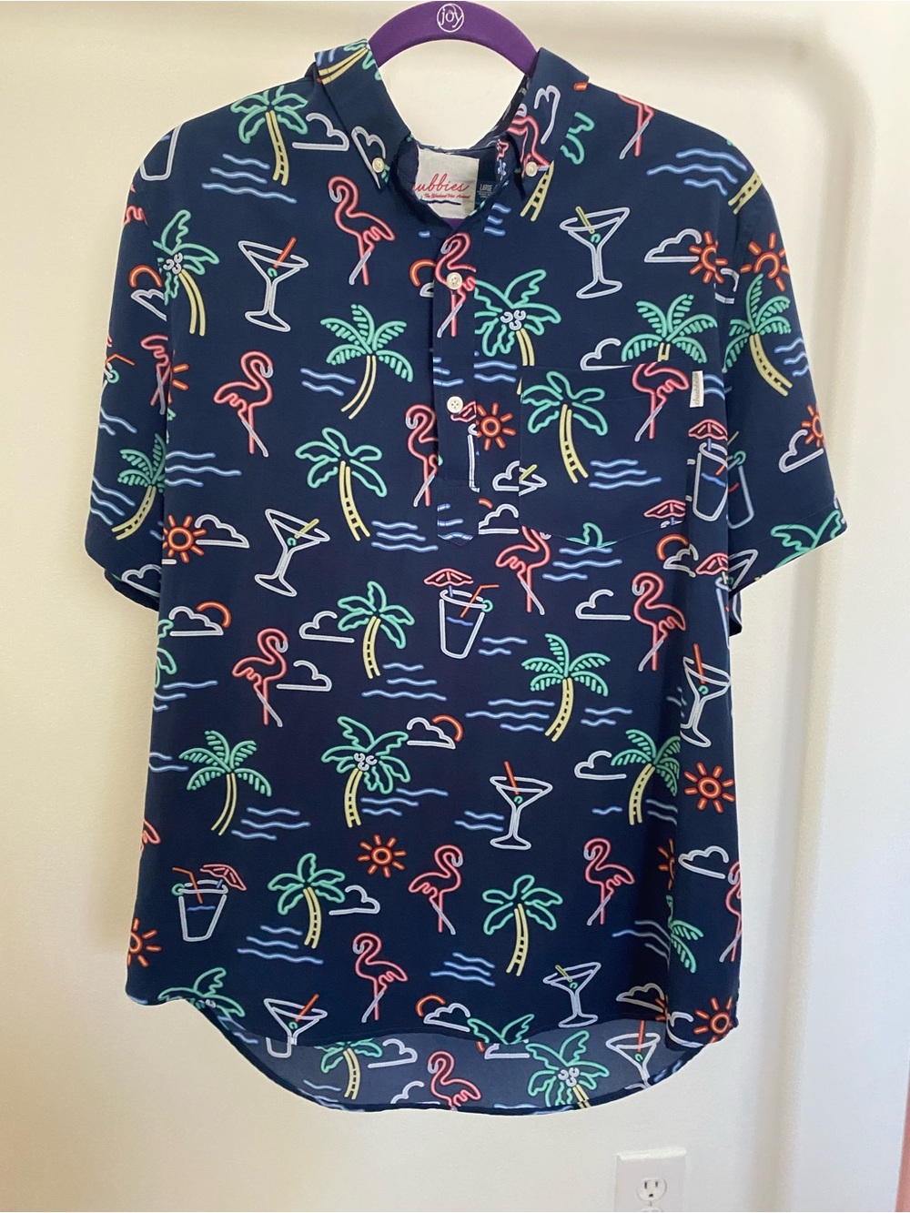 Chubbies Performance Friday Shirt Neon Light Print Short-Sleeve Polo